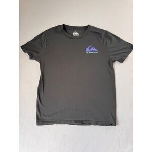 Quiksilver Boys XL 14-16 Gray Short Sleeve T Shirt Surf Skate Casual Graphic Tee